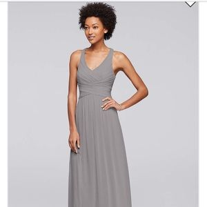 David’s Bridal Mesh Long Bridesmaid Dress